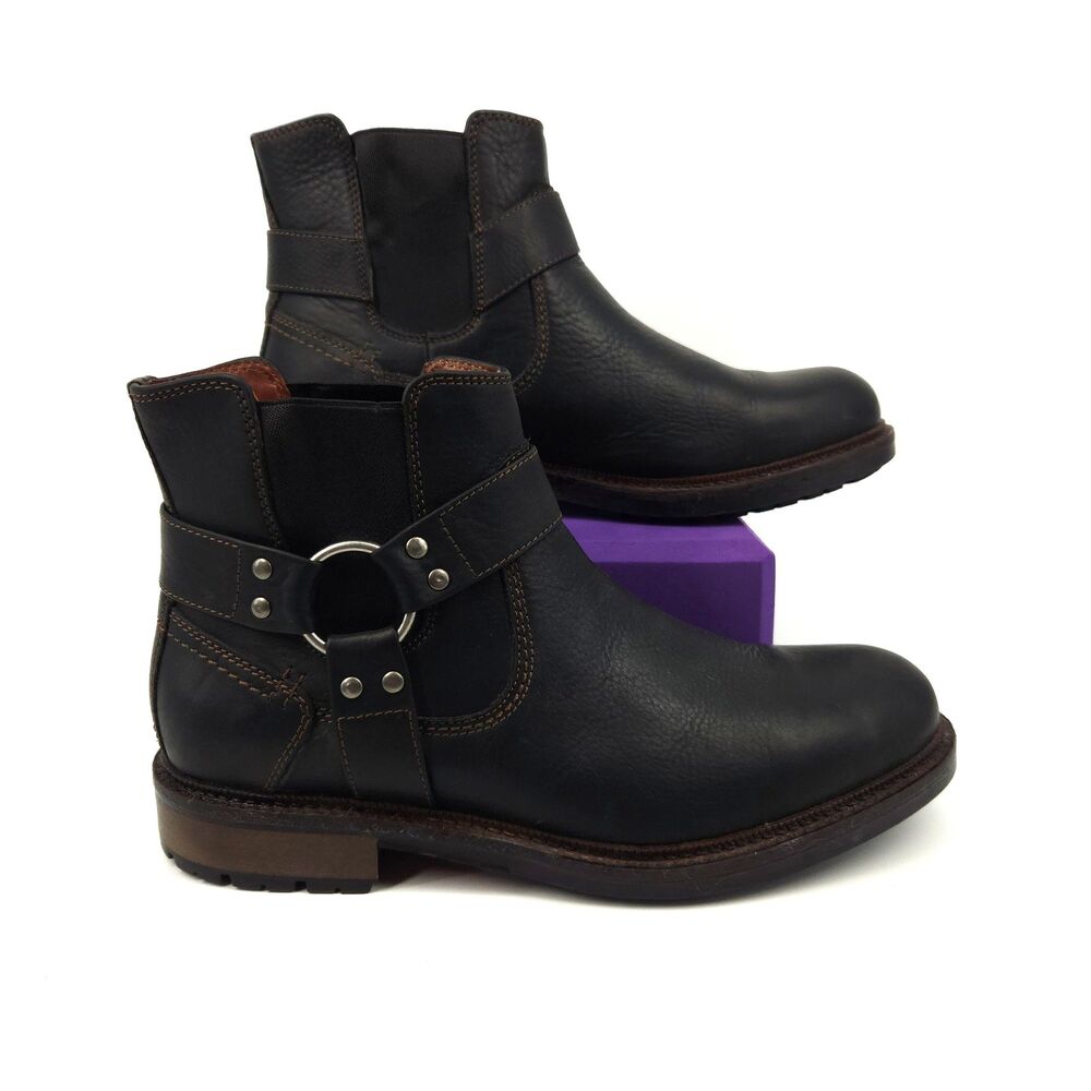 Johnston & Murphy Harness Ankle Boot Men Size 8.5 Waterproof Leather Black